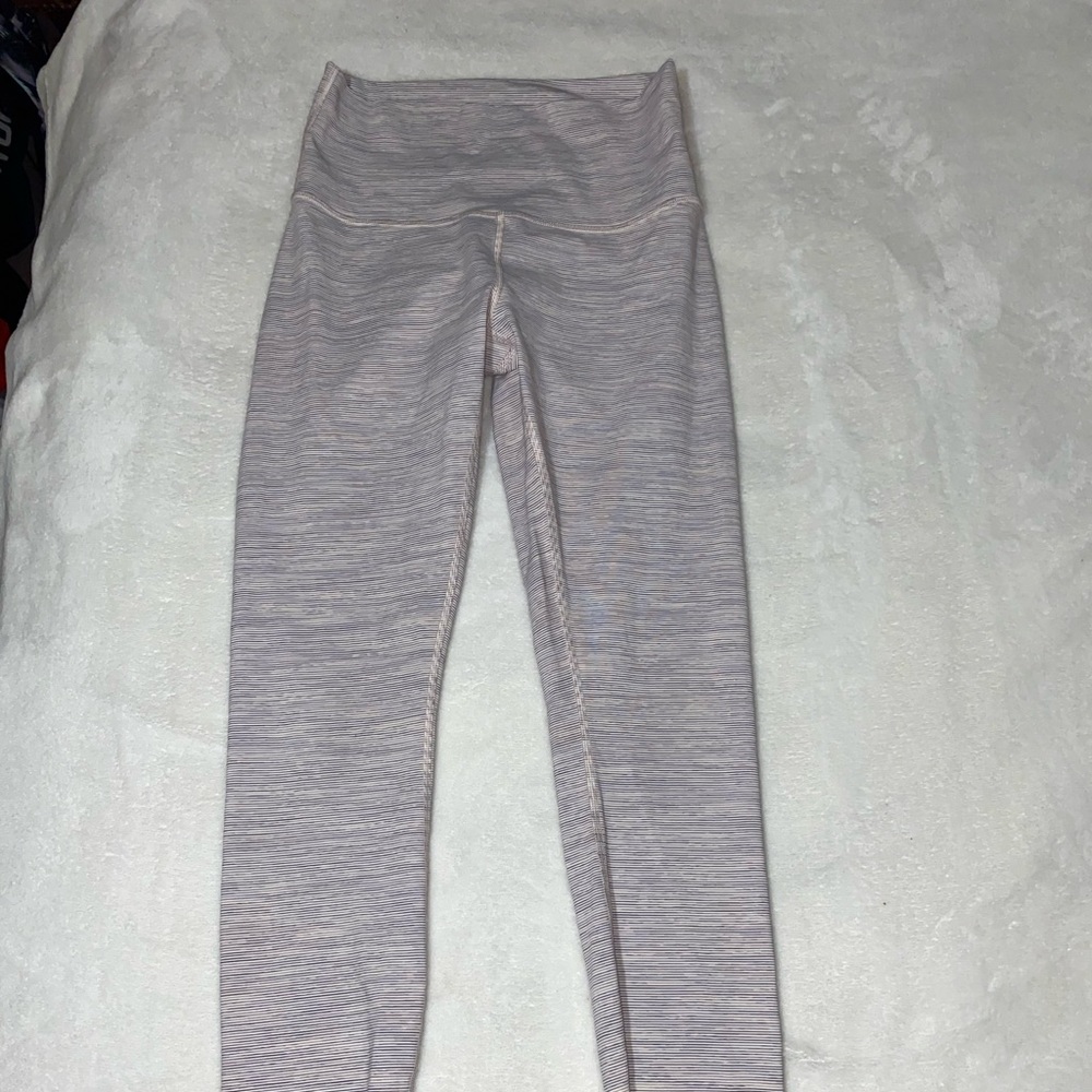 Lululemon   leggings size 6 Beige Striped High Rise